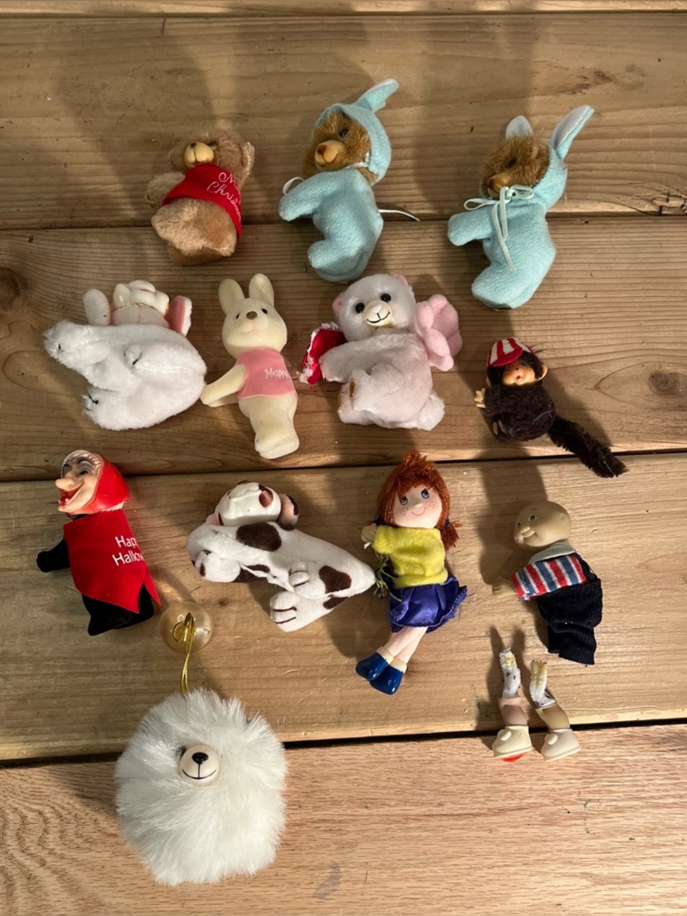 11 Vtg Clip On Plush Pencil Hugger Lot 1970's 1980's Holidays Pound Puppies CPK
